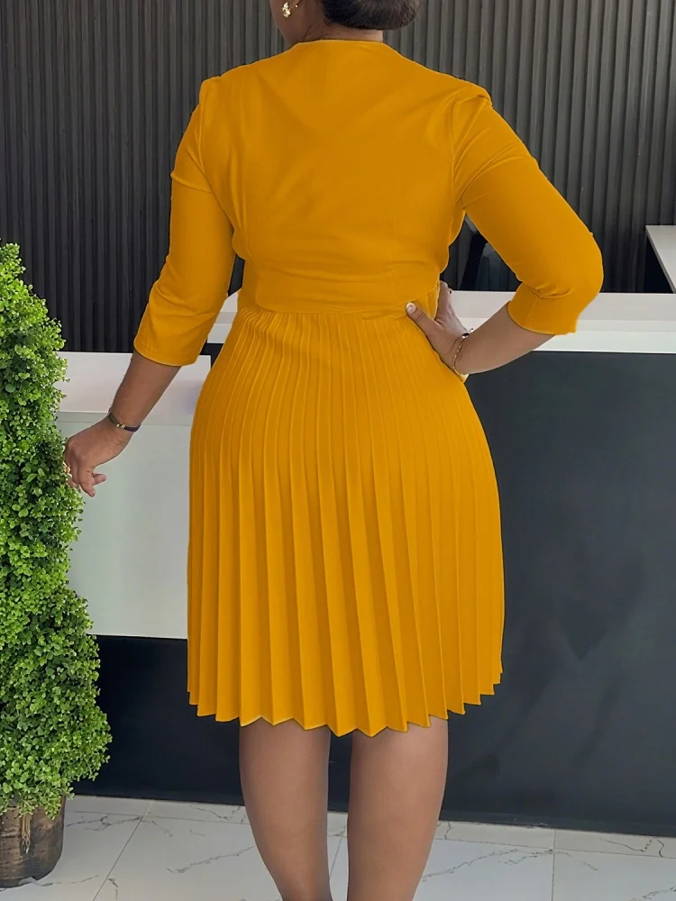 Wmstar Dress Wome Wholesale New Autumn Elegant Fashionable Suit with Collar Three Quarter Sleeves Stylish Commuting 2025