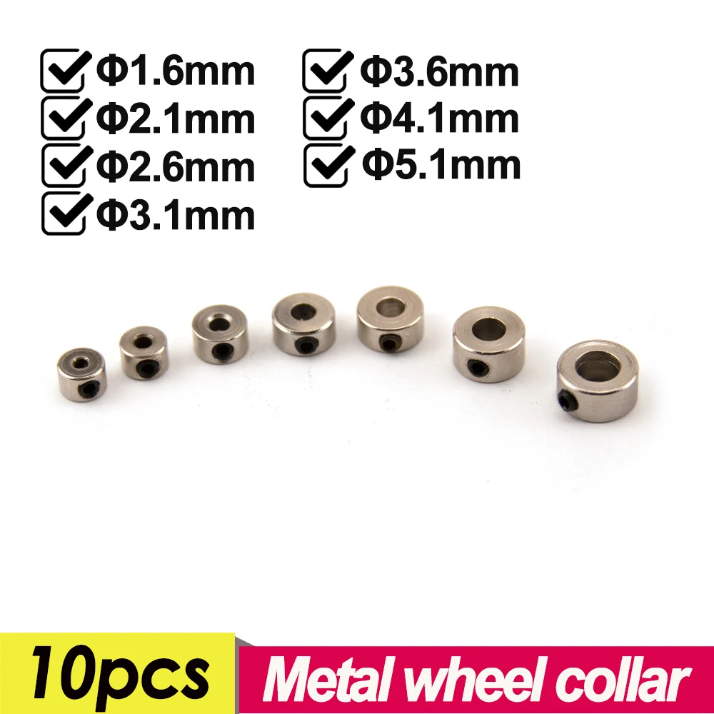 

10PCS Wheel Collar Locker Shaft Axle Steel Bushing Landing Gear Stopper Inner Dia 1.6/2.1/2.6/3.1/3.6/4.1/5.1MM for RC Airplane