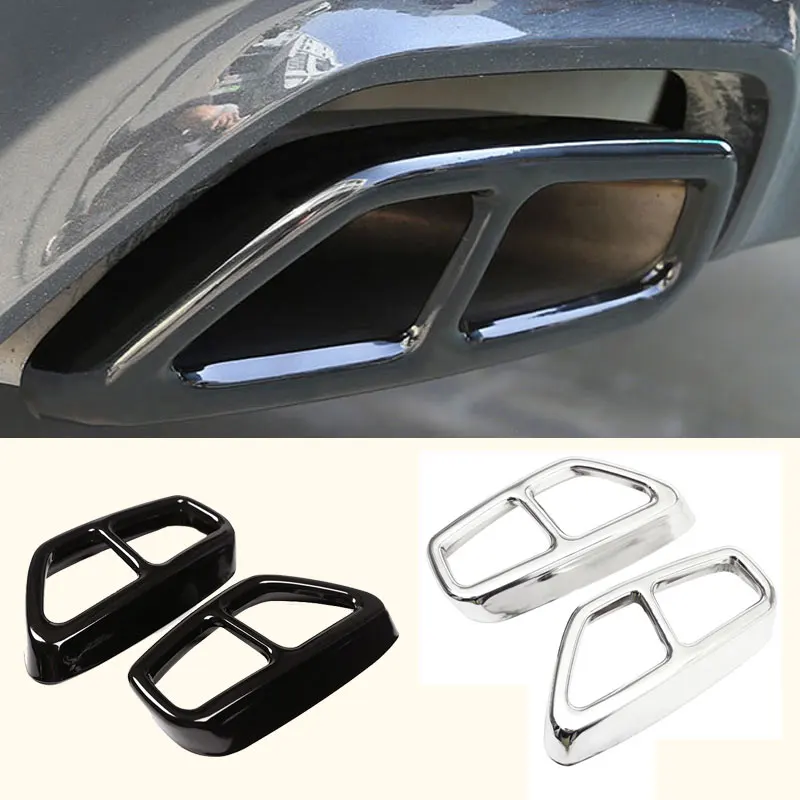 

For BMW 5 6 Series GT G30 G38 G32 2018 - 2021 Stainless Steel 2pcs Car Tail Muffler Exhaust Pipe Output Cover Protective Trim