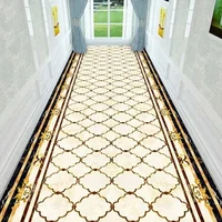 Luxury European Long Corridor Carpet Runner Classical Hotel Hallway Decoration Home Aisle Non-slip Long Mat Walkway Rug Washable 1