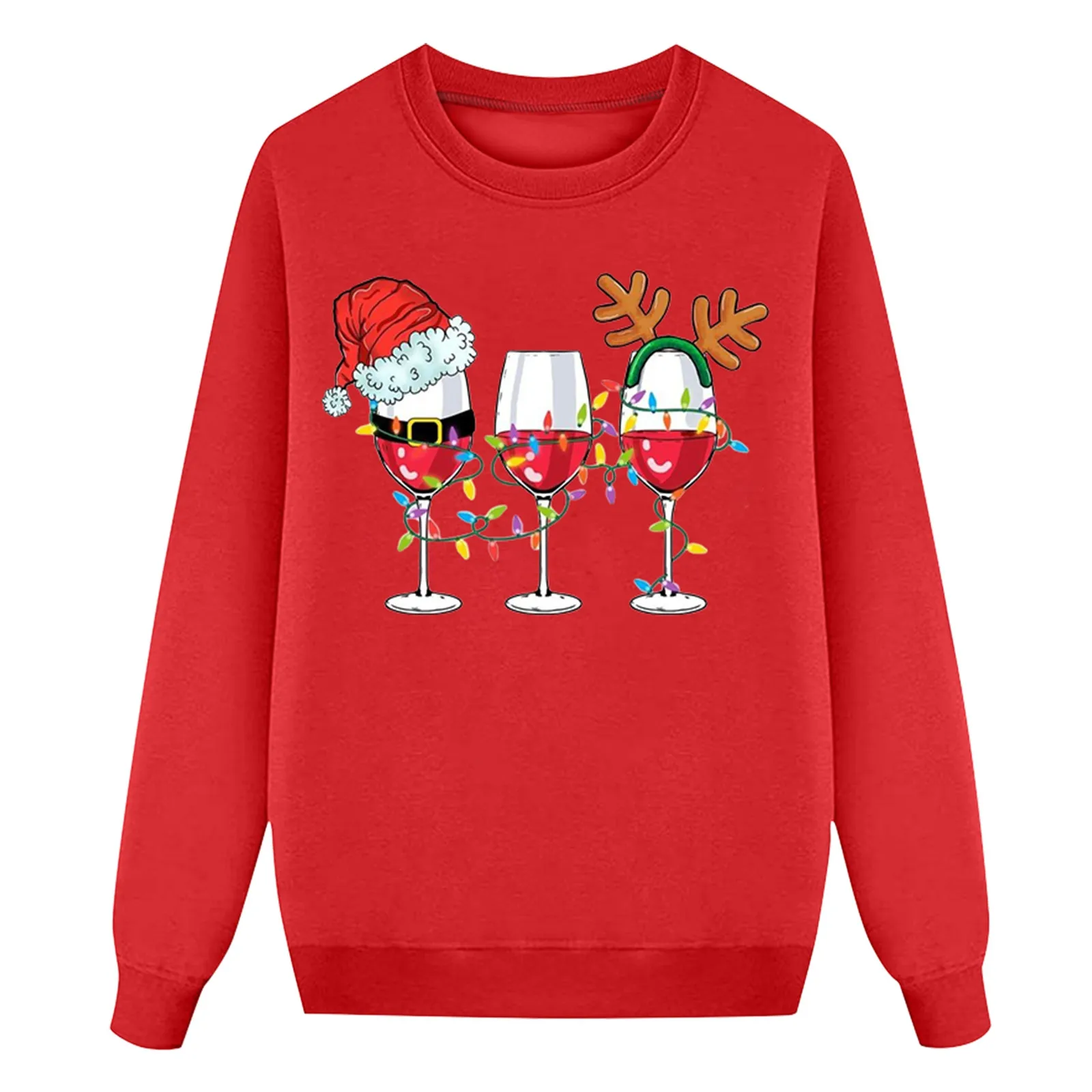 thumbnail image 1 of Conjunto de sudaderas con capucha y manga larga cálidas para otoño e invierno, sin capucha, para la familia, para niños, pijamas familiares con estampado navideño, 1 of 5