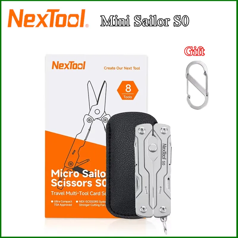 NexTool 8 In 1 Mini Sailor Scissors S0 Micro Keychain Multitool Screwdriver Portable Pocket Folding EDC Tool for Travel 2