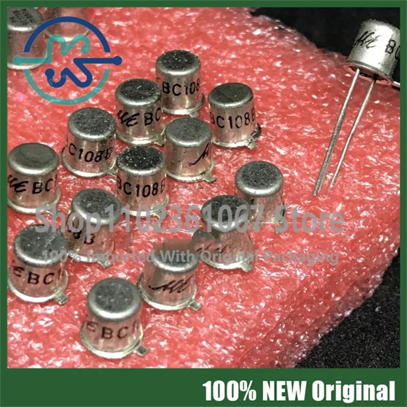 1pcs BC108C BC108B BC108A BC108 NPN triode power tube TO-18 Gold seal 30V 0.1A audio amplifier New original