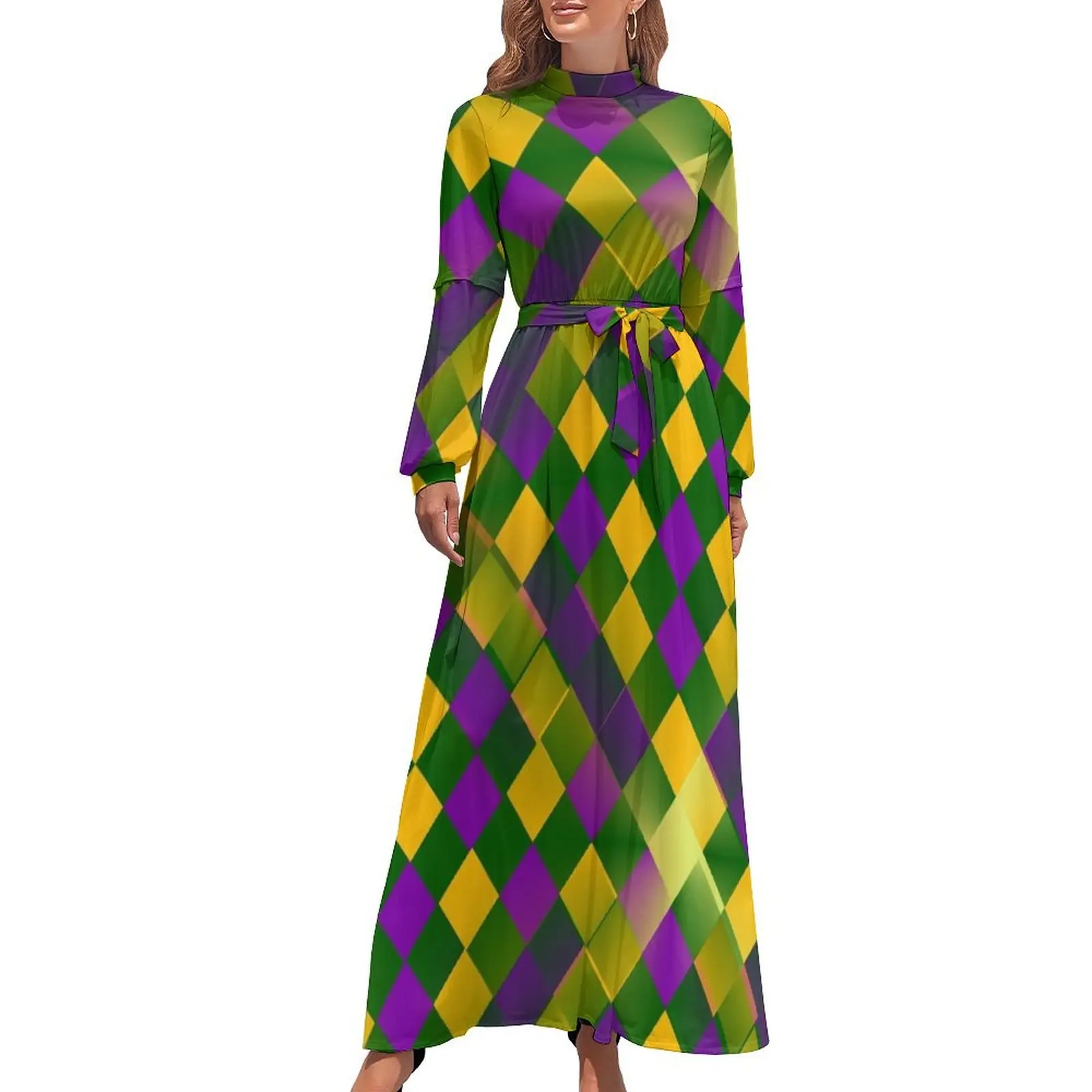 thumbnail image 1 of Vestido largo de carnaval de arlequín, vestidos largos de mujer, vestido de noche, vestido de fiesta para mujer, 1 of 5