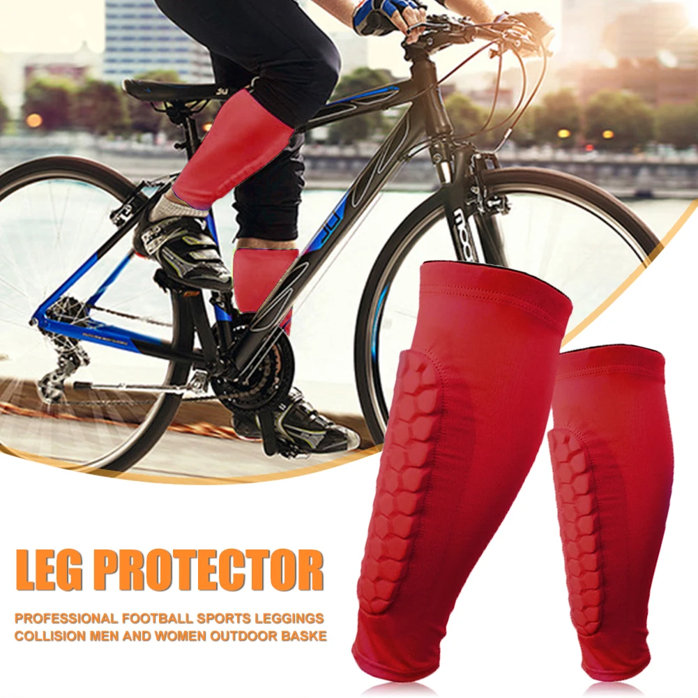 1pc Honeycomb Football Shin Guard Anti-collision Lower Leg Guards High-elastic Quick-drying Men Women for Mountaineering Cycling