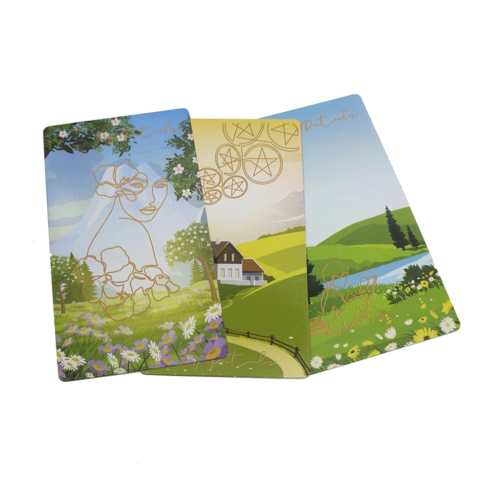 12×7CM Linescape Tarot Evolution , Narrow Line and Wide Landscape .NoStamping the line with GOLD FOIL with Guide Book 5