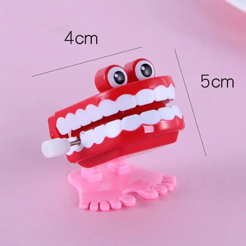 Creative Walking Teeth Toy Mini Clockwork Jumping Teeth Toys Parent-child Interaction Funny Practical Joke Chomping Wind Up Toy