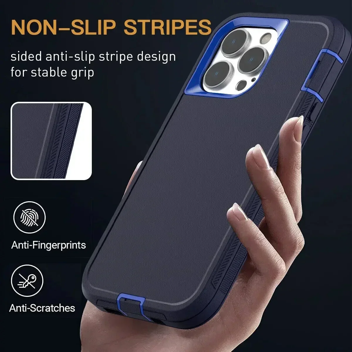 Luxury 3-in-1 Shockproof Armor Case with Soft Bumpers and Protective Hard Cover