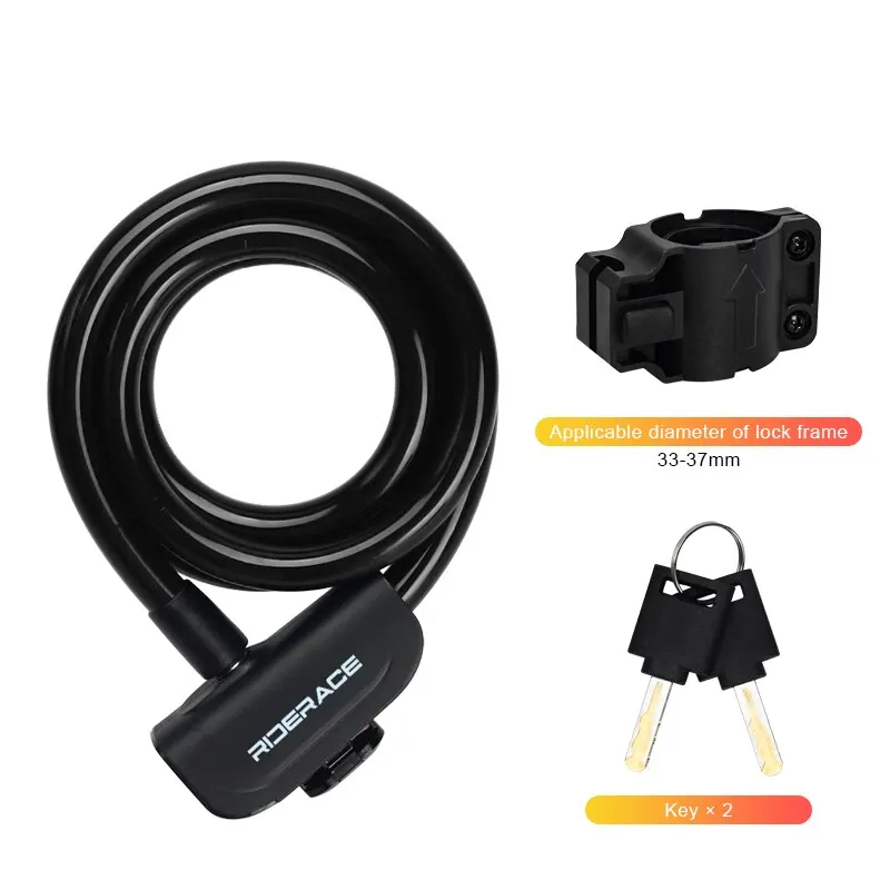 RIDERACE High-Security Portable Bicycle Cable Lock for Anti-Theft Protection