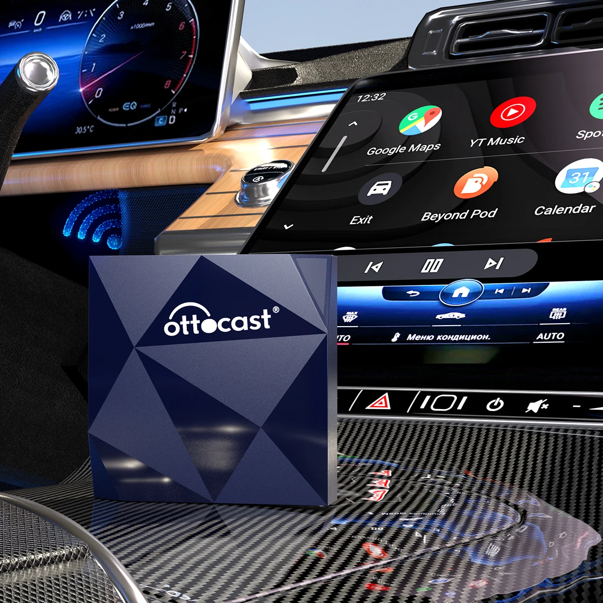 Adattatore Per Auto Android Wireless Ottocast A2Air Dongle A2A Accessori Per Auto Cablati A Connessione Automatica Wireless Per Kia Vw Audi Ford