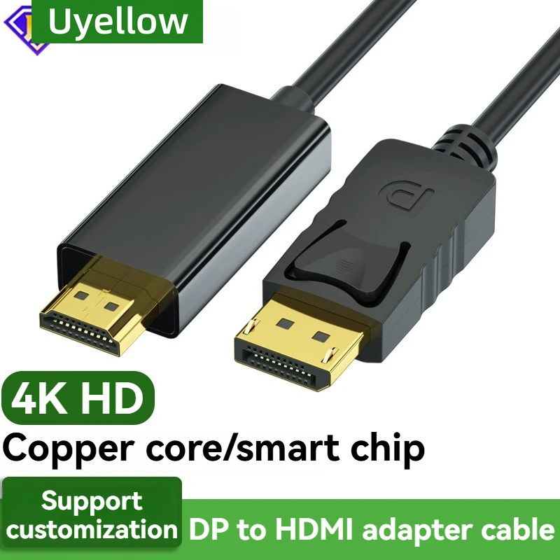 منفذ عرض DP أصفر إلى محول متوافق مع HDMI محول Conn...