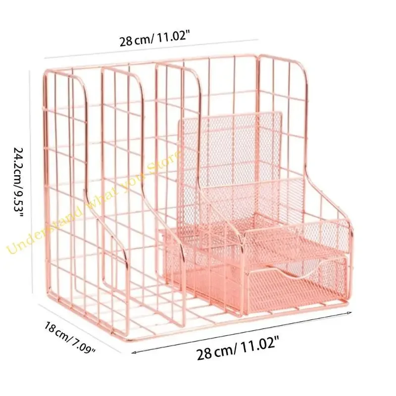 J60A HI-Q 로즈 골드 메탈 잡지 홀더 파일 폴더 다중 크기 구획