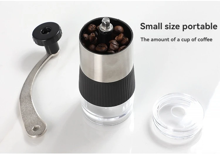 Neue Mini Handshake manuelle Mahlung praktische Edelstahl Keramik kern Kaffeebohnen mühle visuelle Kaffee maschine – Detail 7