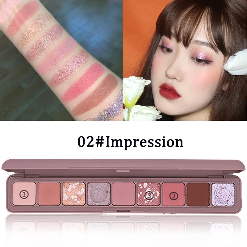 Fashion Eyeshadow Palette 9 Colors Matte Eyeshadow Palette Glitter Eye Shadow Makeup Earth Color Nude Beauty Cosmetics
