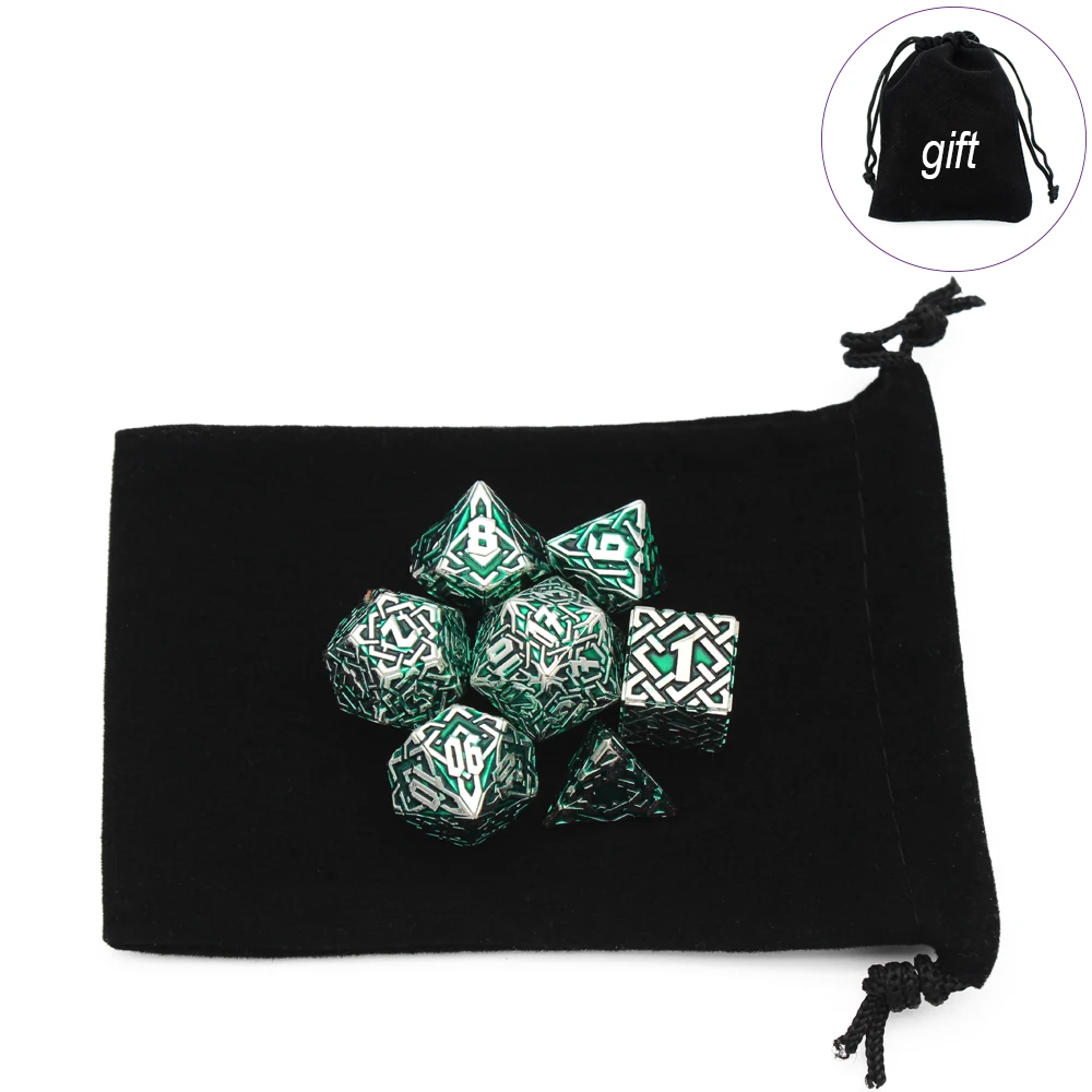 7PCs Metal Dice Dnd Set Solid Polyhedral D&D Dice DND For Role Playing Game Rpg Rol Pathfinder Board Game game dice,dice set