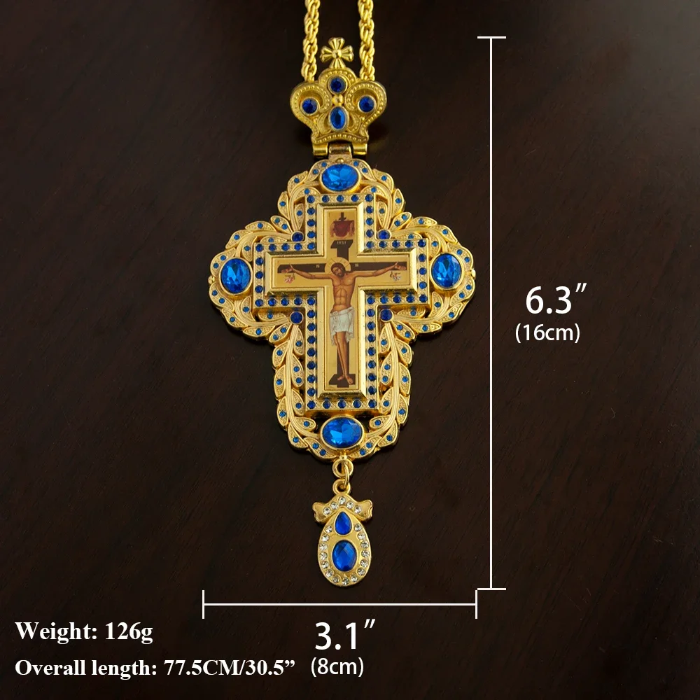 Religious ritual accessories Greek Orthodox Church hollowing process bishop's pectoral cross necklace for priest ordination