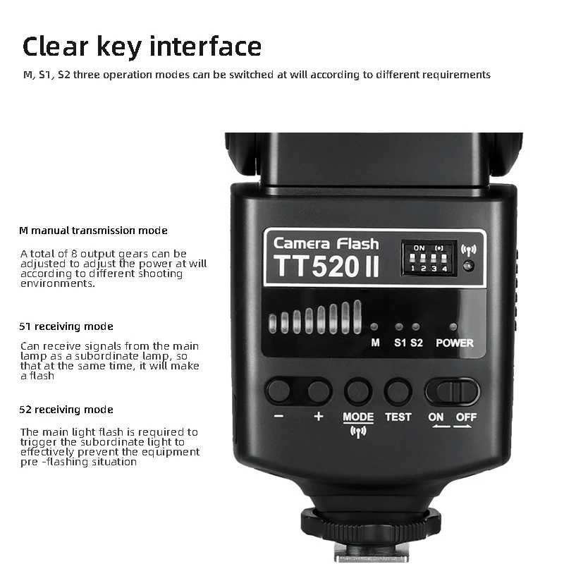 Godox TT520 II Camera Flash with Build-in 433MHz Wireless Signal + Flash Trigger For Canon Nikon Pentax Olympus DSLR Cameras