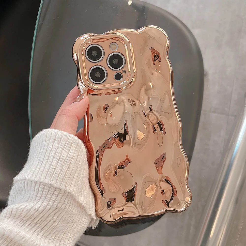 3D Bubble Meteorite Pattern Phone Case with Water Ripple Design and Shockproof Lens Bumper