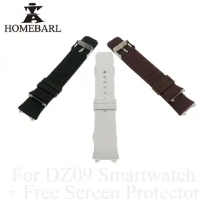 DZ09 correa de reloj inteligente, repuesto de silicona, correa de muñeca,  correa de reloj + Protector de pantalla HD