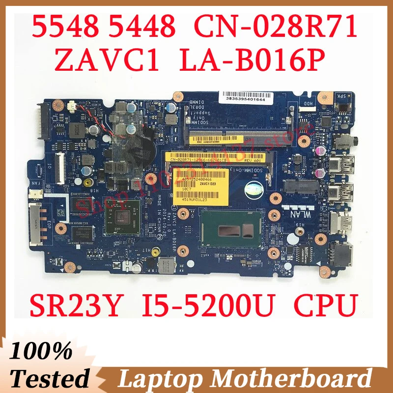 

For DELL 5448 5548 CN-028R71 028R71 28R71 With SR23Y I5-5200U CPU ZAVC1 LA-B016P Laptop Motherboard 100%Full Tested Working Well