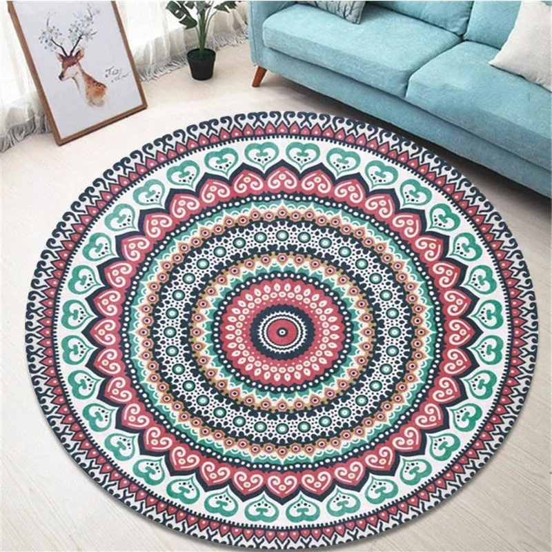 

Nordic Modern Decoration Datura Round Carpet Living Room Bedroom Area Carpet Room Headrest Cushion Non slip Carpet Yoga Mat