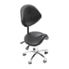 Rolling Saddle Stool Work Chair Height Adjustable  with Wheels +Backrest Heavy Duty 4