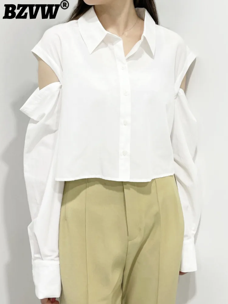 

BZVW Single+lill yuan detachable sleeves, wearing long sleeved/sleeveless shirt top