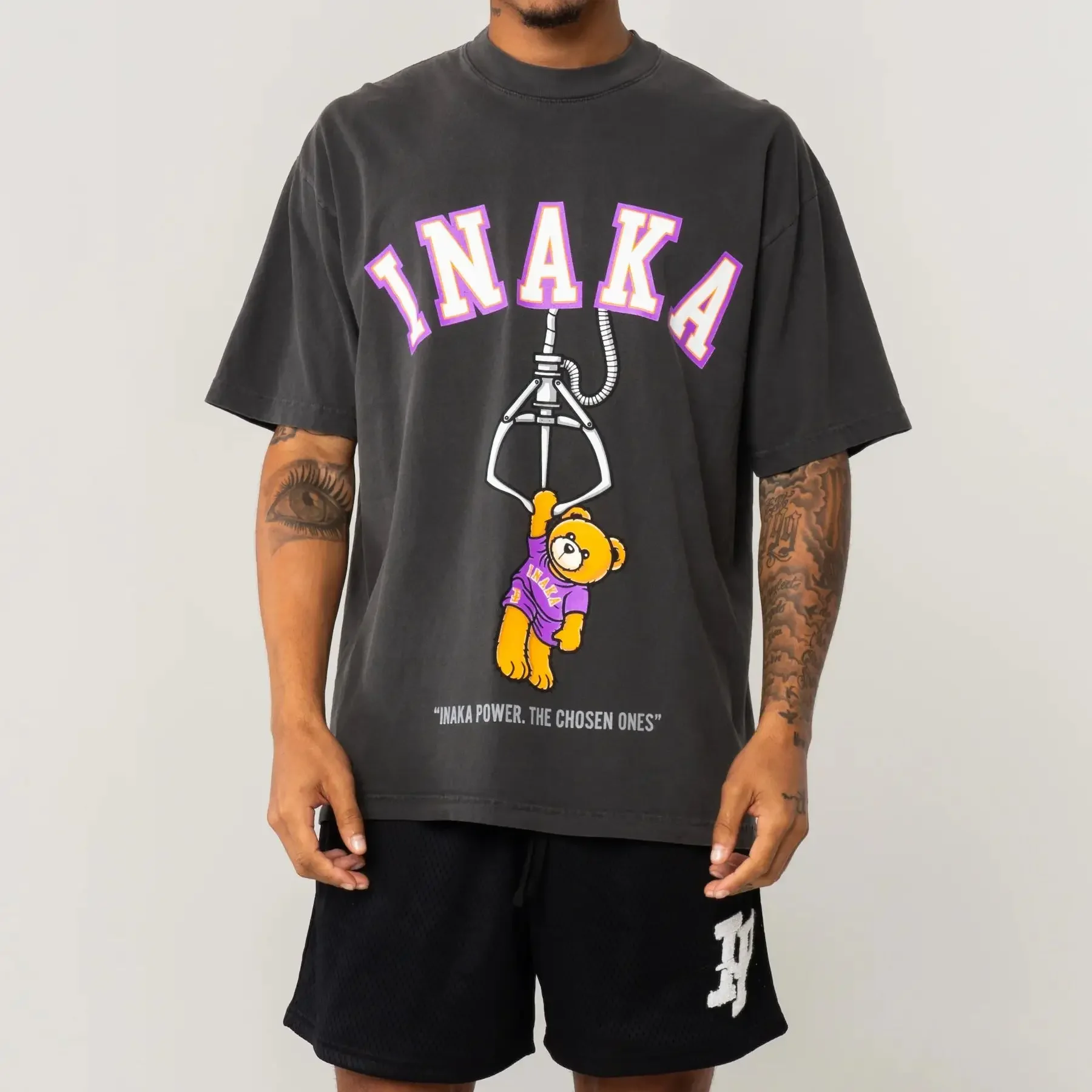 Zhcth Store Inaka Powerneuter Everyday Shirt Bear Design Print American Style Oversized T Shirt Graphic T Shirts Men Clothing