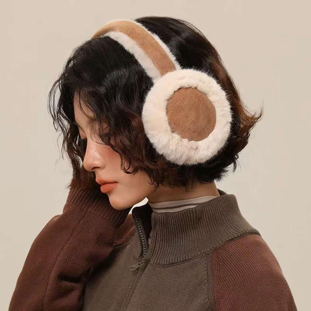 Fashion Autumn Winter Earmuffs for Women Men Ear Warmer Plush Solid Color Adjustable Foldable Ear Muffs Earflap Earmuffs warm earmuffs