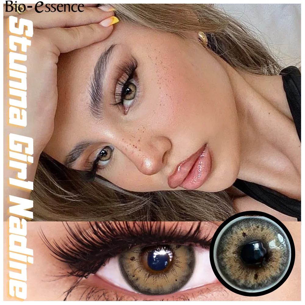 1 Pair Colorcon Colored Contact Lenses Degree Myopia Blue Eye Green Natural Eye