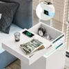 Nightstand with Charging Station and LED Lights,Night Stand with Sliding Top for Bedroom,Bedside Table with Drawers,Modern End 3