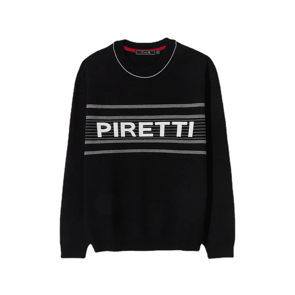 Men's Knitted Sweaters, High-elastic Pullovers for Autumn and Winter, Fashionable Long-sleeved Crew Neck Sports Golf Clothing