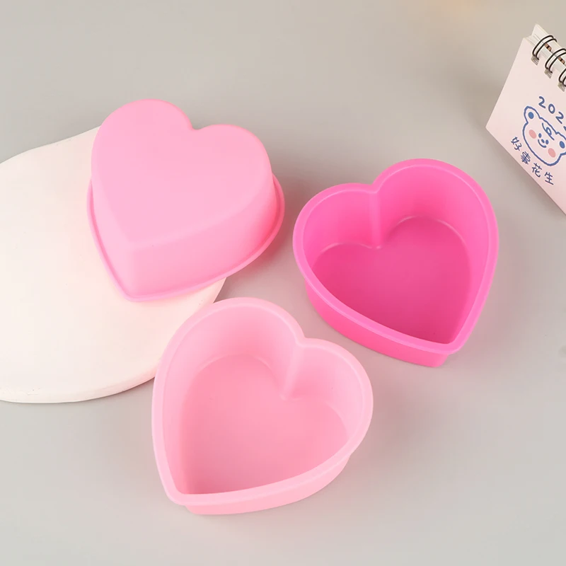 NEW Cute 3 Inch 8cm Heart Mousse Chocolate Soap Mold Silicone Cake Molds Cake Decorations Bakeware Baking Pan