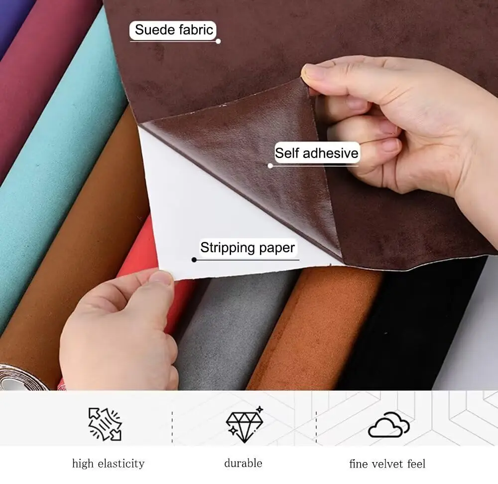 자기 접착제 스웨이드 패브릭 끈적 가죽 헝겊 패치 스티커 DIY 소파 테이블 의자 가방 신발 침대 자동차 인테리오