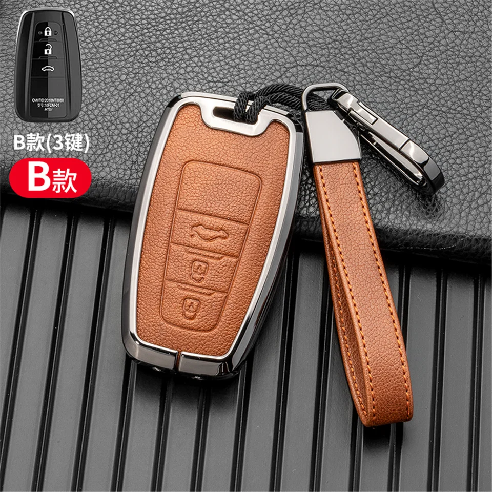 Custodia per chiave auto per Toyota Prius Camry Corolla C-HR CHR RAV4 Prado Izoa Levin Avalon 2018 2019 2020 copertura guscio di zinco - S4045176ab1a64805bc3a4cb0d1c7ffcaz