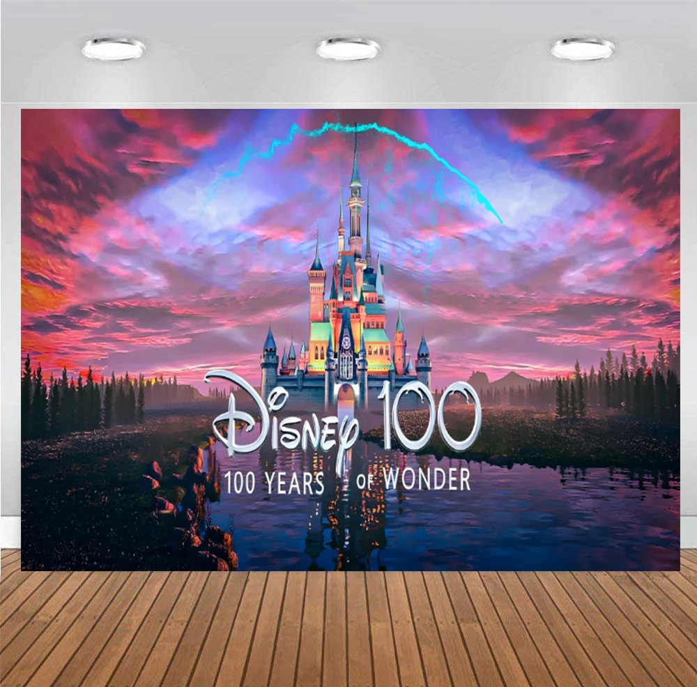 Disney 100Th Sfondo Di Anniversario Disney 100 Anni Di Meraviglia Decorazioni Per Feste Di Compleanno Disney Castle Sfondo Photo Banner