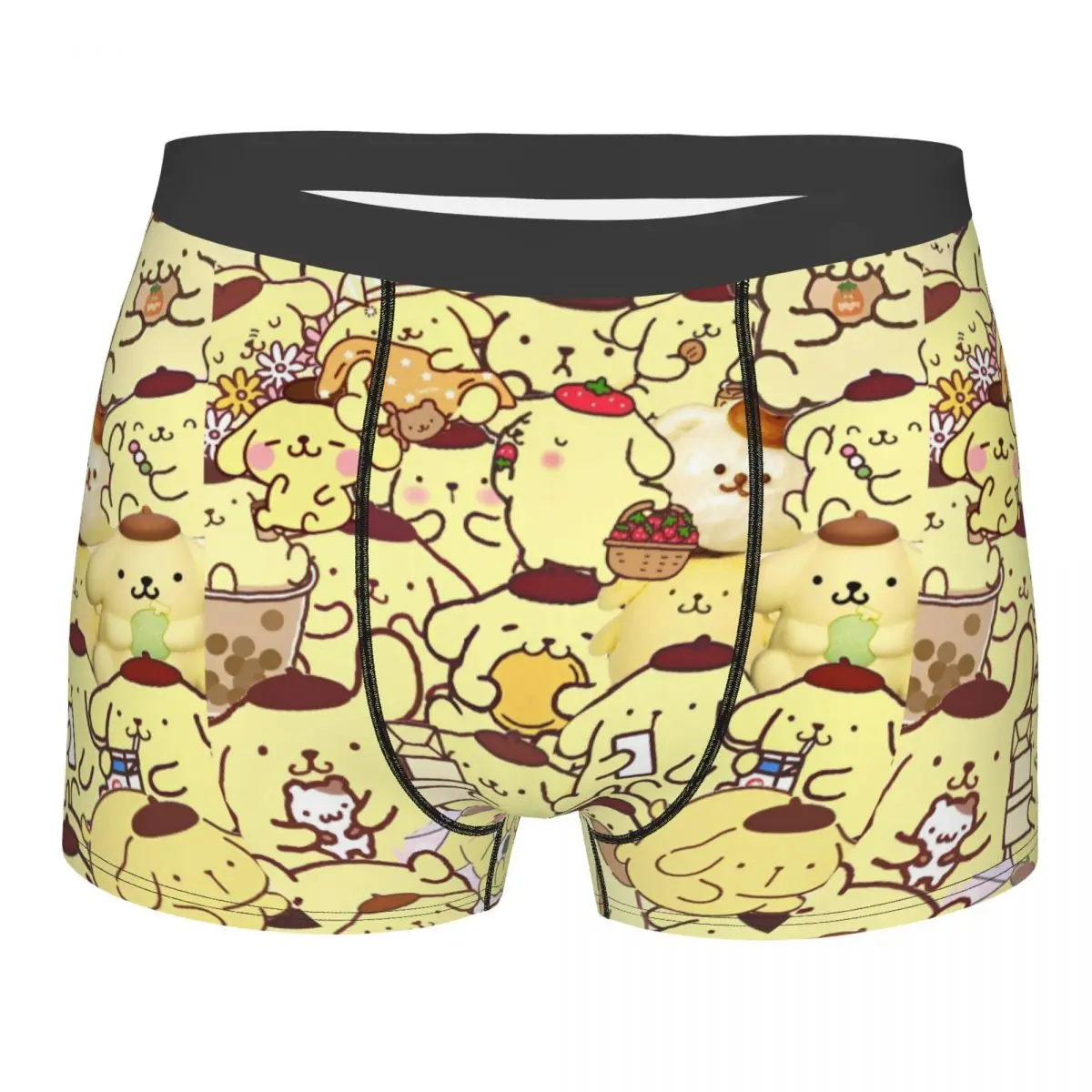 

Мужские боксеры Sanrio Kawaii Pom Purin, женское мягкое нижнее белье, мужское сексуальное женское длинное нижнее белье