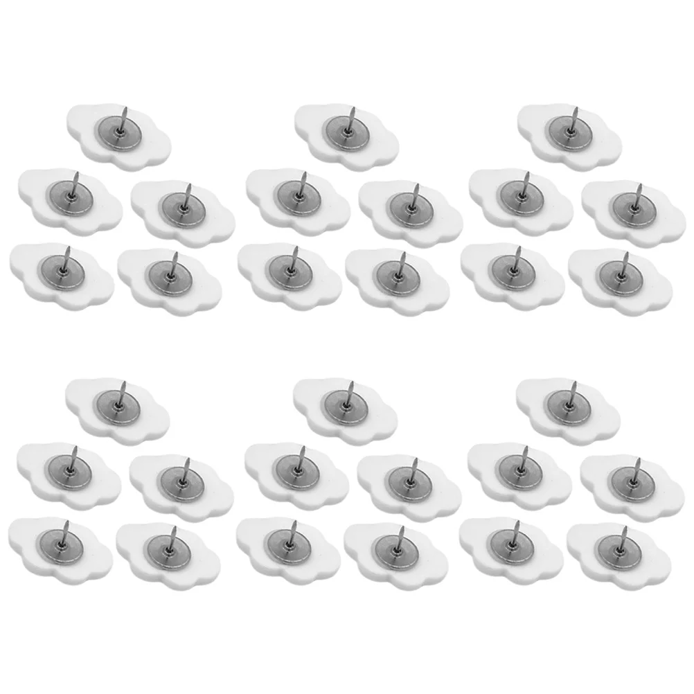 

30 Pcs Creative Thumbtacks Cute Cream White Clouds Resin Cork Board DIY Handmade Push Pins 30pcs Decorative Pegs Bag