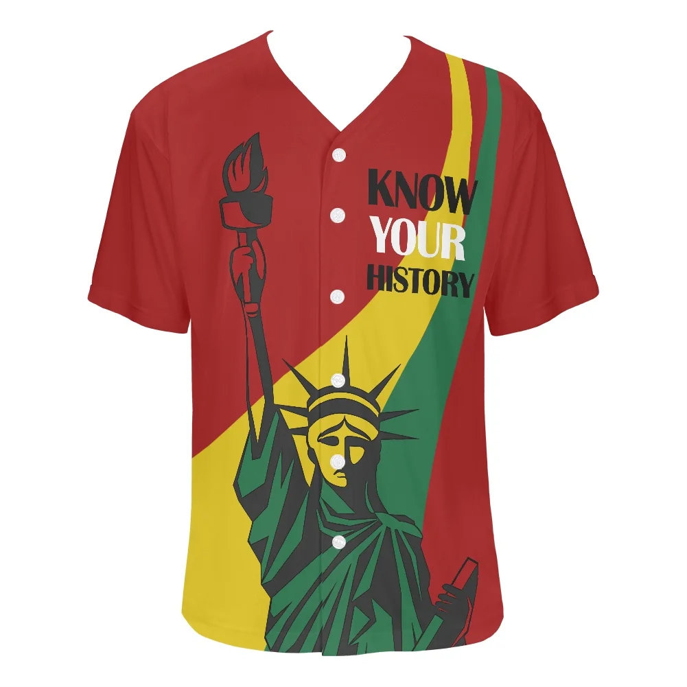 

Men Polynesian Tribal American Flag Printing Baseball Jersey For Street Hip Hop Baseball Tops The New V-neck Short Sleeve Shirt