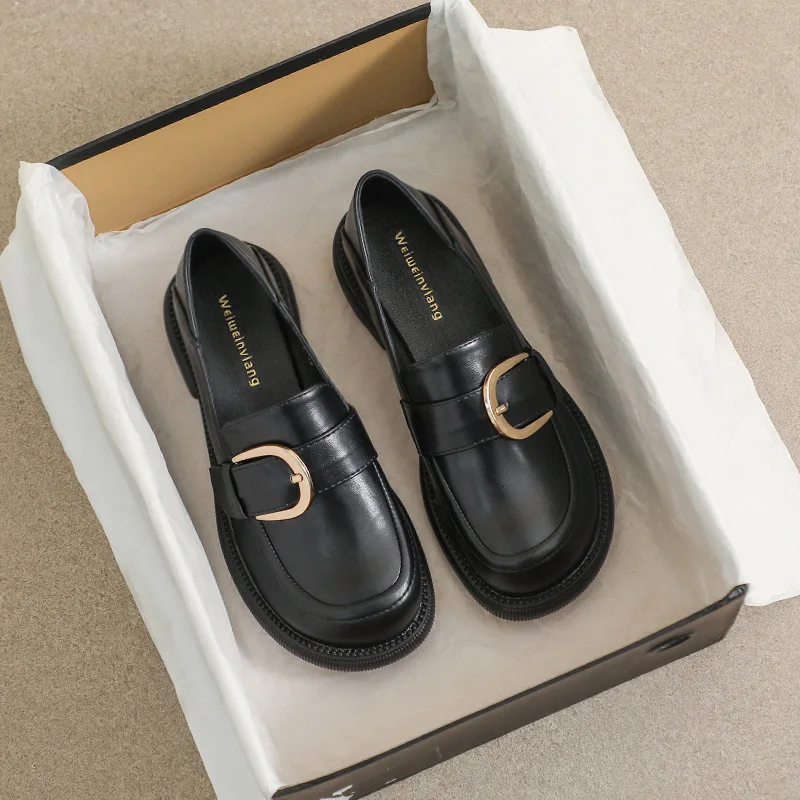 Lolita Shoes Women Casual Slip One Loafers Shoes Round Toe Clollege Students JK Girls Single Shoes Zapatos De Mujer Plus Size 43