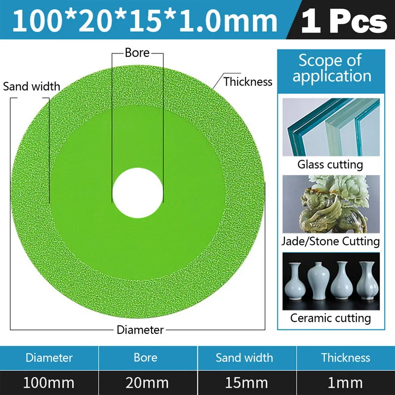 20/22mm1 Stuks Glas Slijpschijven 4Inch Ultra-Dunne Diamant Zaagblad Wiel 100Mm Keramische Marmer polijsten Snijden Blade