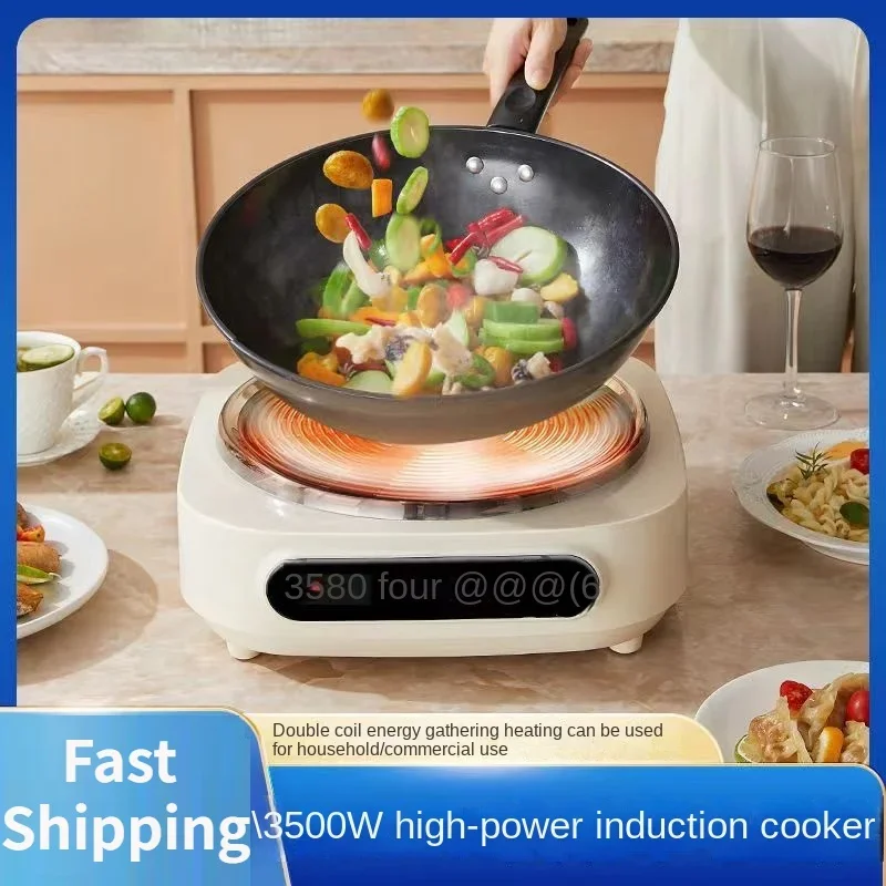 Fogão de Indução Côncavo para Fritos Alta Potência Aquecimento Rápido Cozinha Doméstica Novo 220v 3500w