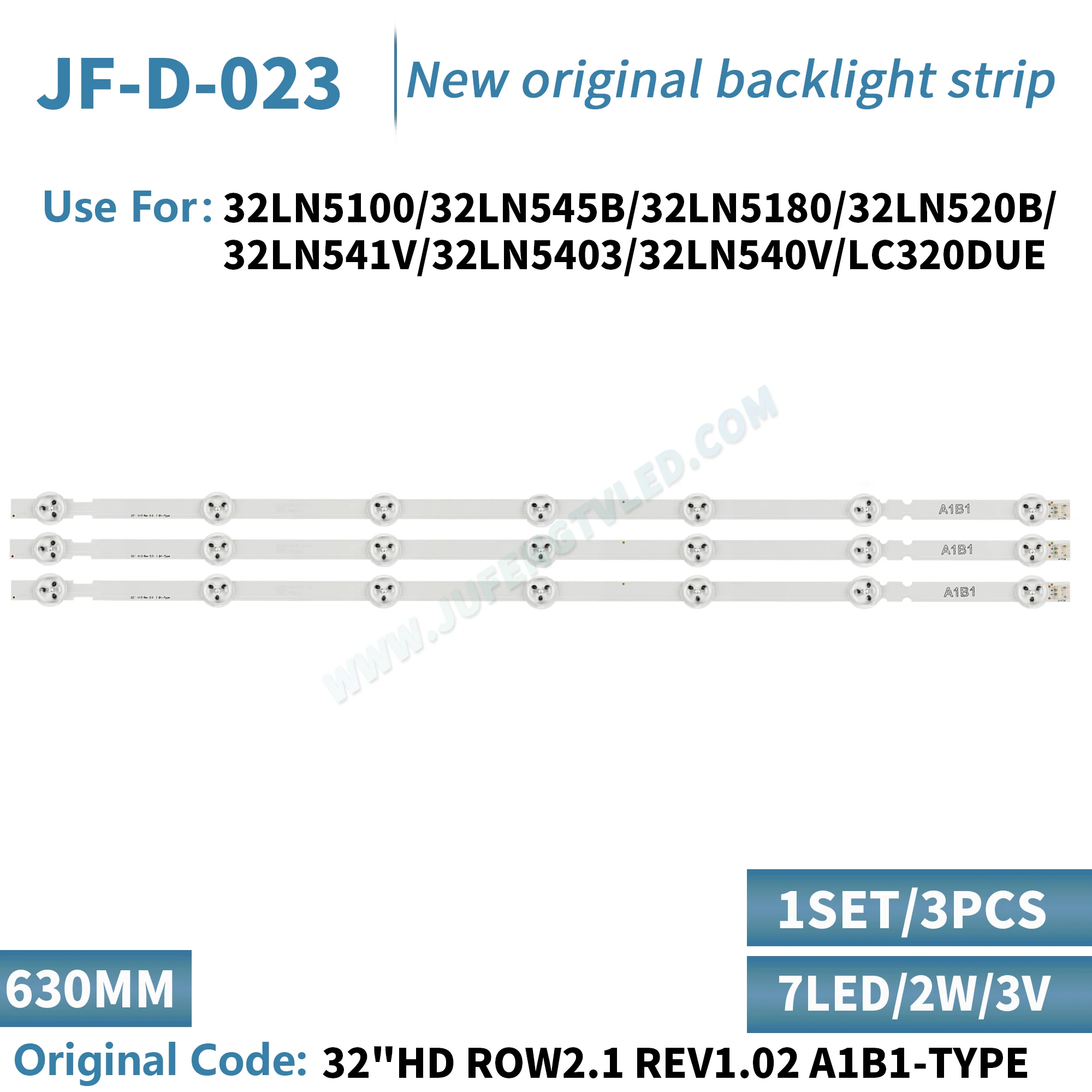 

630mm LED Strips 7leds for LG 32" ROW2.1 REV 0.9 A1 B1 B2 Type 6916L-1437A 6916L-1438A 6916L-1426A 6916L-1204A AGF78180101