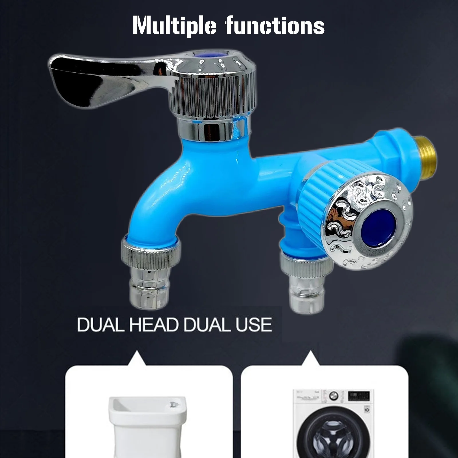 Garden Faucets One-in-two-out Fast Bidet Taps Wall Mounted Bibcocks Double Water Outlet Bathroom Faucets Gadgets bathroom faucet,garden bibcocks