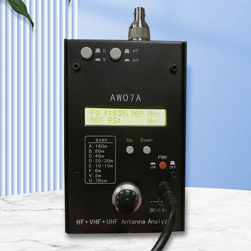 HF VHF UHF 다중 대역 안테나 분석기 측정 도구, 임피던스 SWR 안테나 분석기, SWR 안테나 계량기 테스터, AW07A, 1.5-490MHZ, 160M
