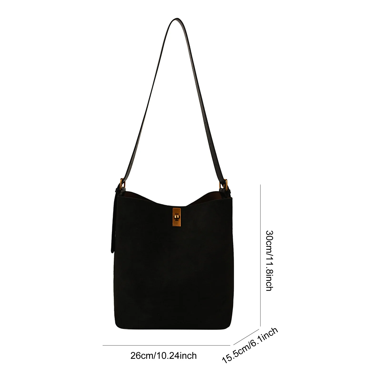 Women Faux Suede Hobo Handbag Solid Color Shoulder Bag Autumn Winter Crossbody Purse for Travel Shopping Daily Use