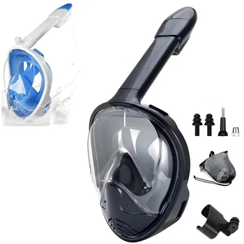 Underwater Snorkeling Full Face Adult Children Swimming Mask Set Scuba Diving Respirator Masks Anti Fog Safe Breathing for Kids 1