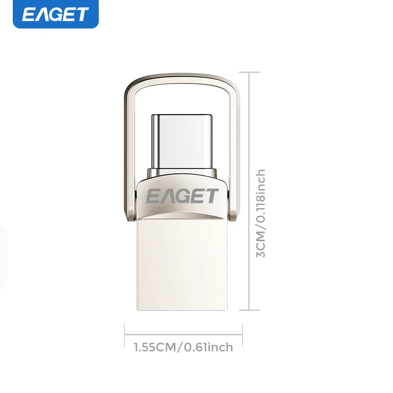 USB Flash Drive Eaget Super Mini 2 in 1 USB Type C& A Interface 120Mb/s 3.2 Key Memory Stick