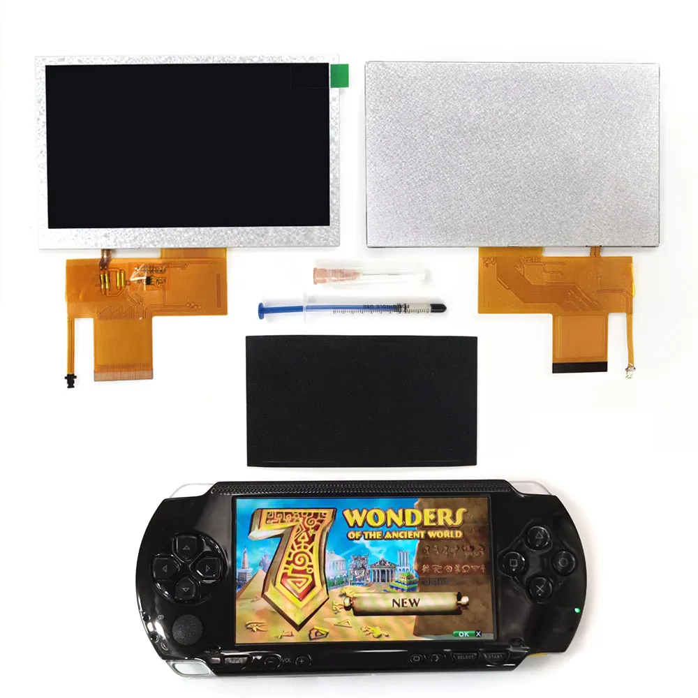 Tela de Destaque Lcd para Psp 1000 Console Fácil Instalação Fita Cabo Adaptador Solda Ips Novo 2023