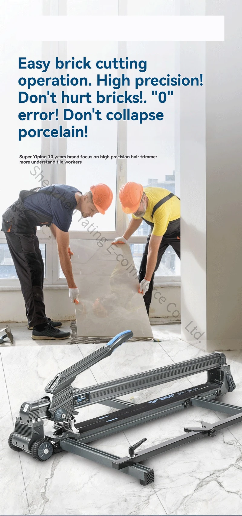 New BM-980T Ceramic Tile Rock Slab Pusher, Handheld Push-pull Scraper, Cutting C